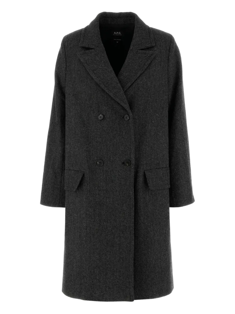 A.P.C. embroidered wool blend coat | Grey | Image 1