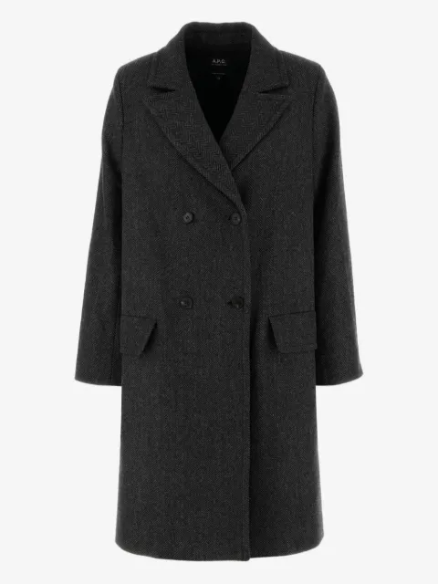 A.P.C. broderet frakke i uldblanding