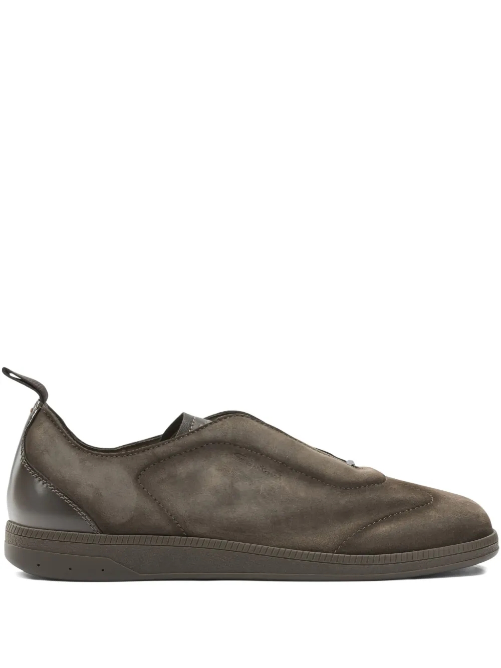 Santoni panelled leather sneakers Beige