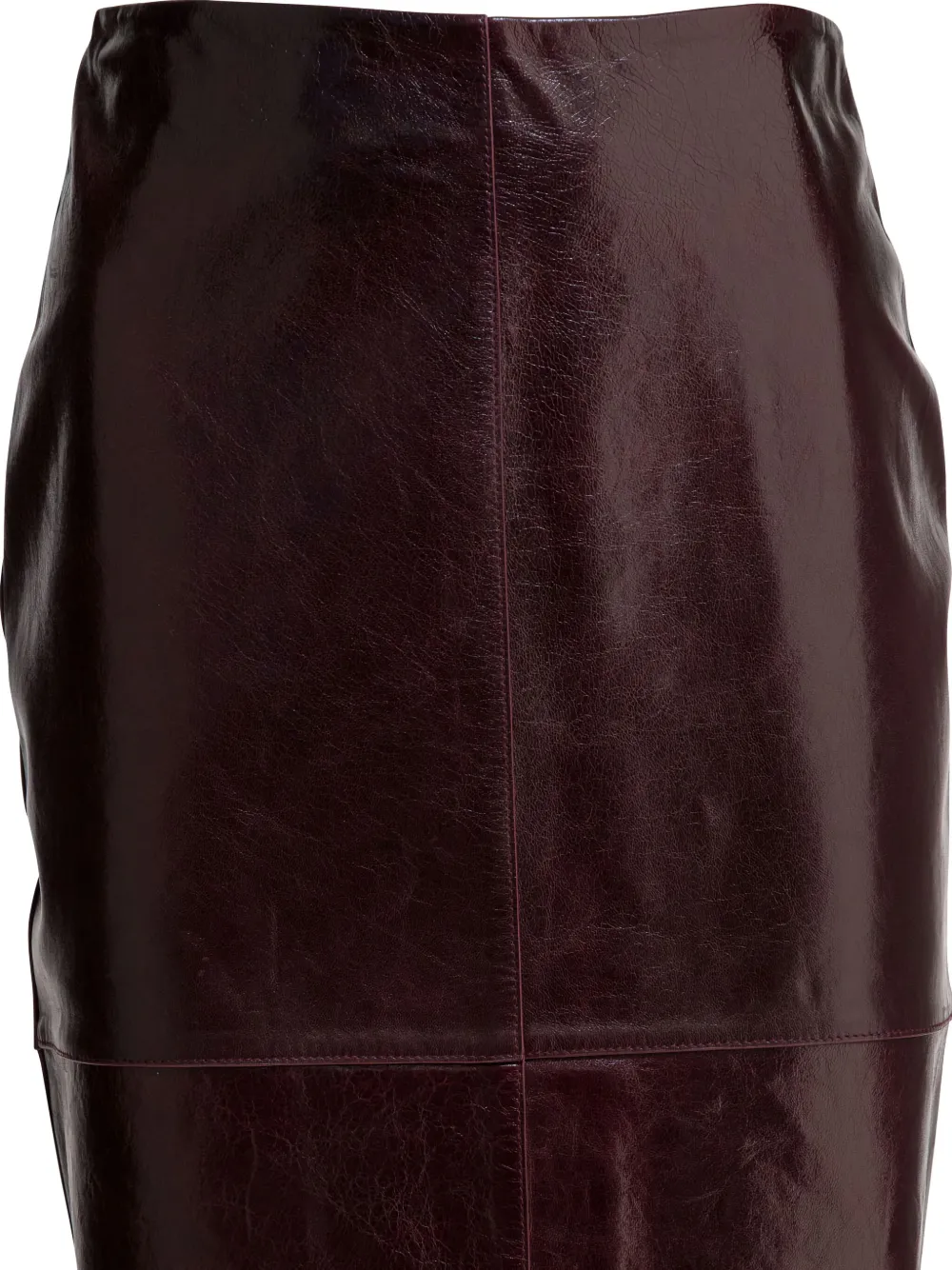 Sportmax Glossy Leather Midi Length Skirt In Brown