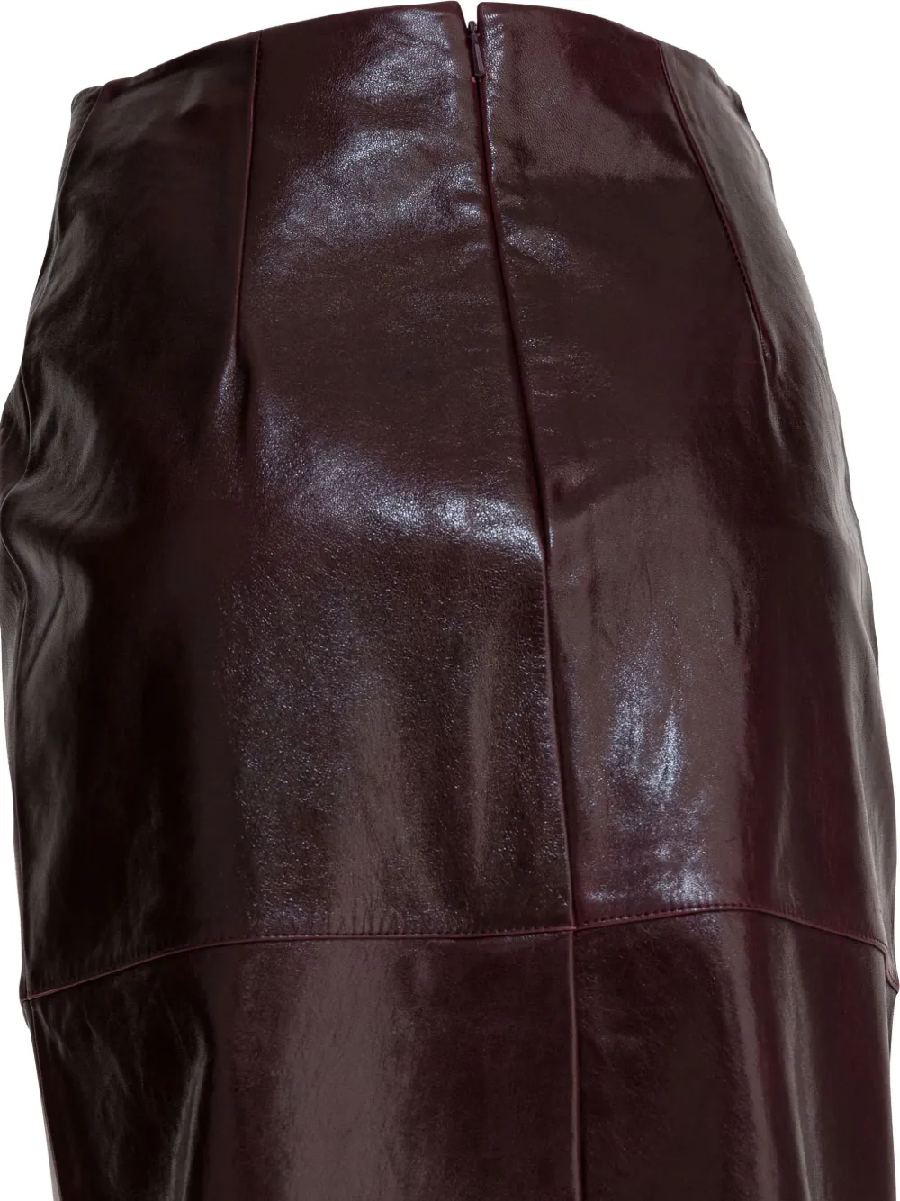 Sportmax Glossy Leather Midi Length Skirt In Brown
