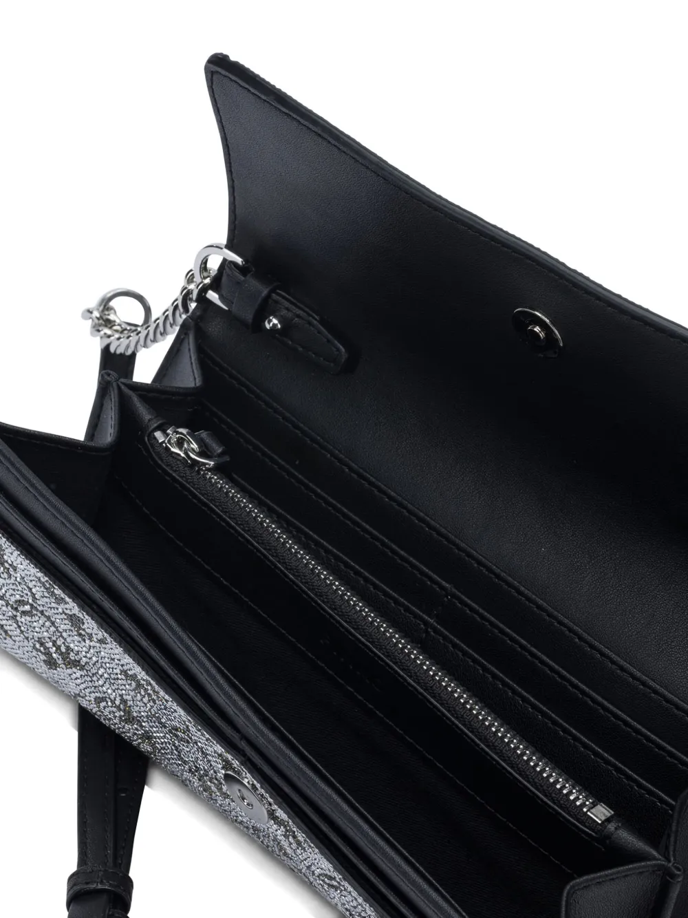 PINKO Verfraaide clutch met ketting Grijs