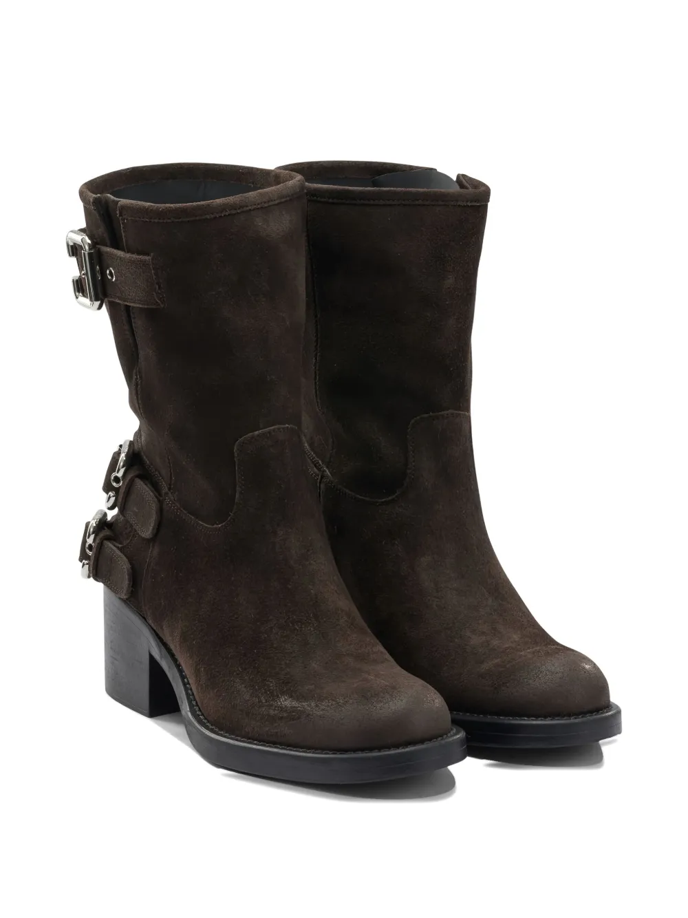 Chloé 60mm Dakota Buckle Strap Boots In Brown