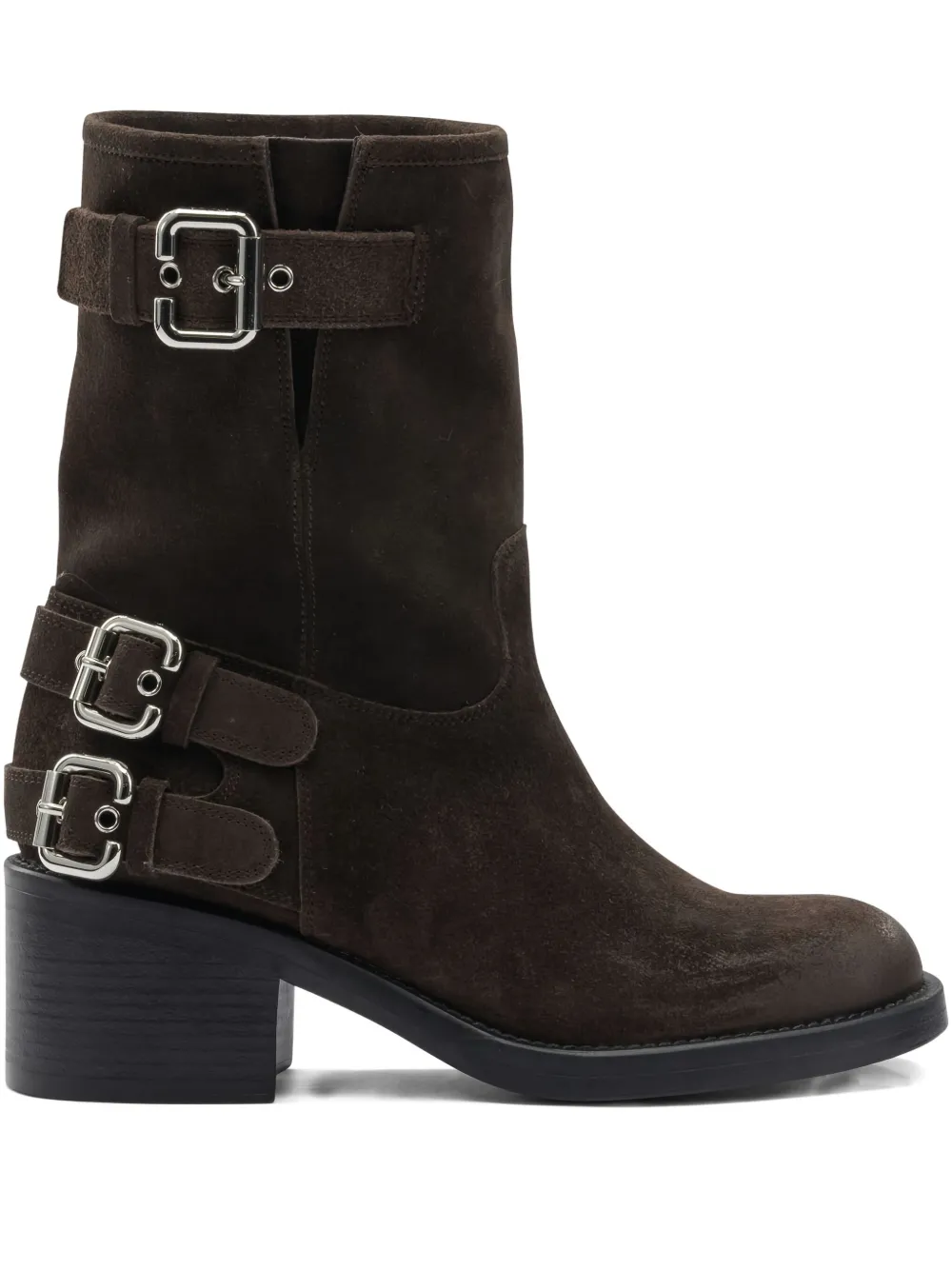 Chloé 60mm Dakota Buckle Strap Boots In Brown