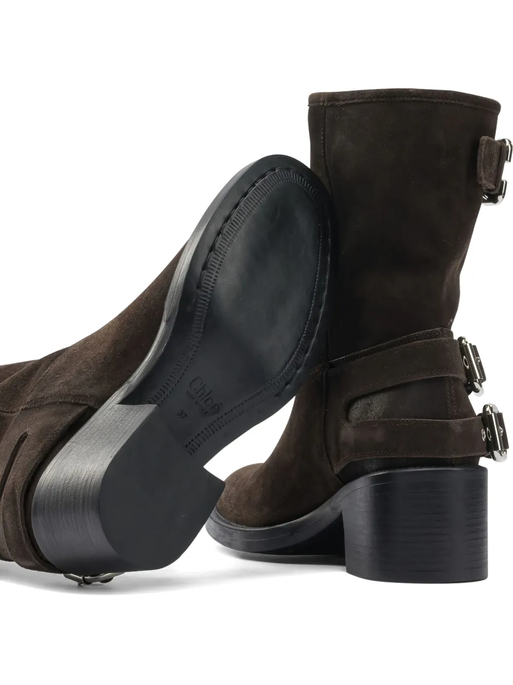 Chloé 60mm Dakota Buckle Strap Boots In Brown
