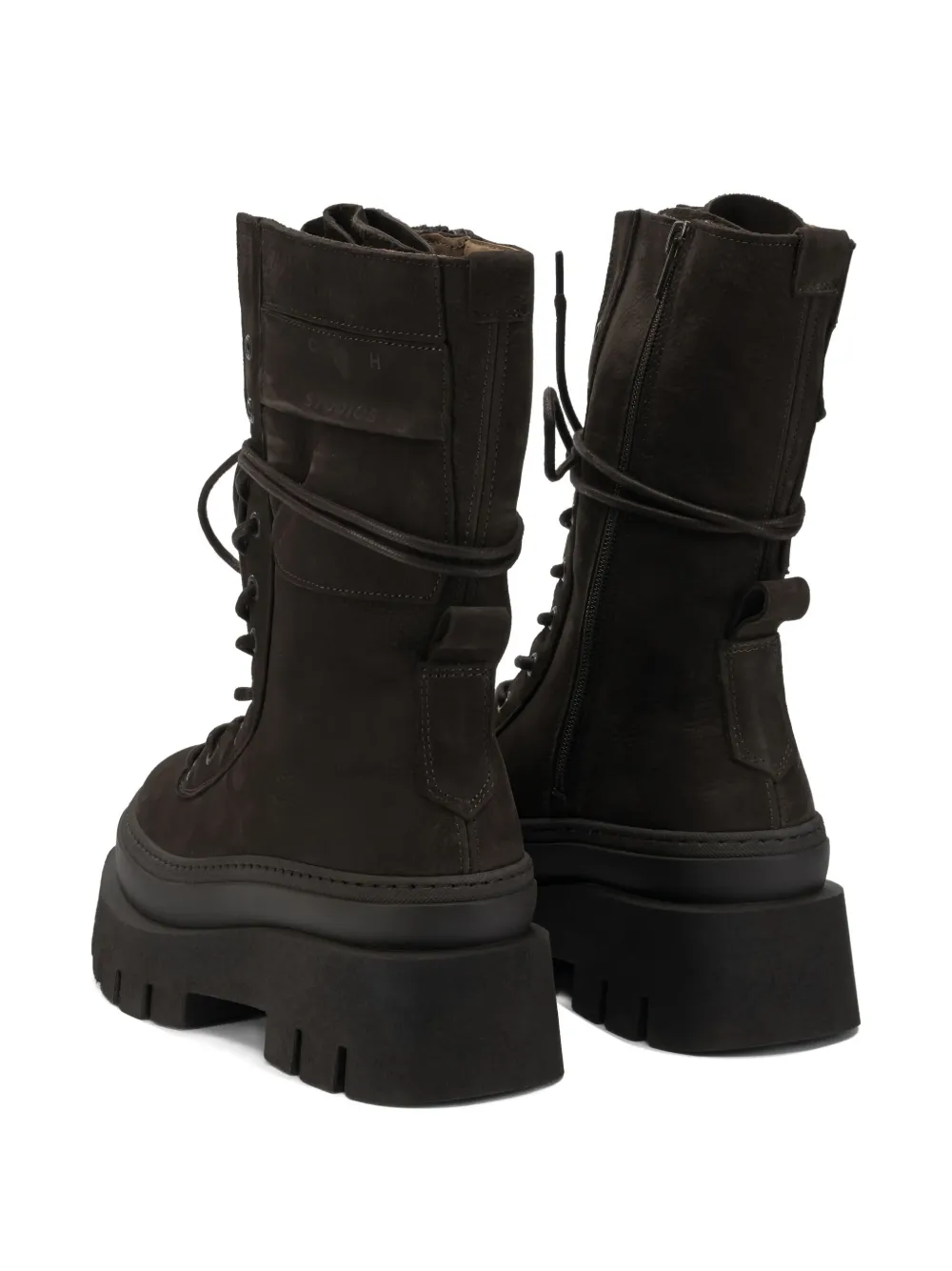 Copenhagen Lace-up Platform Boot In Brown