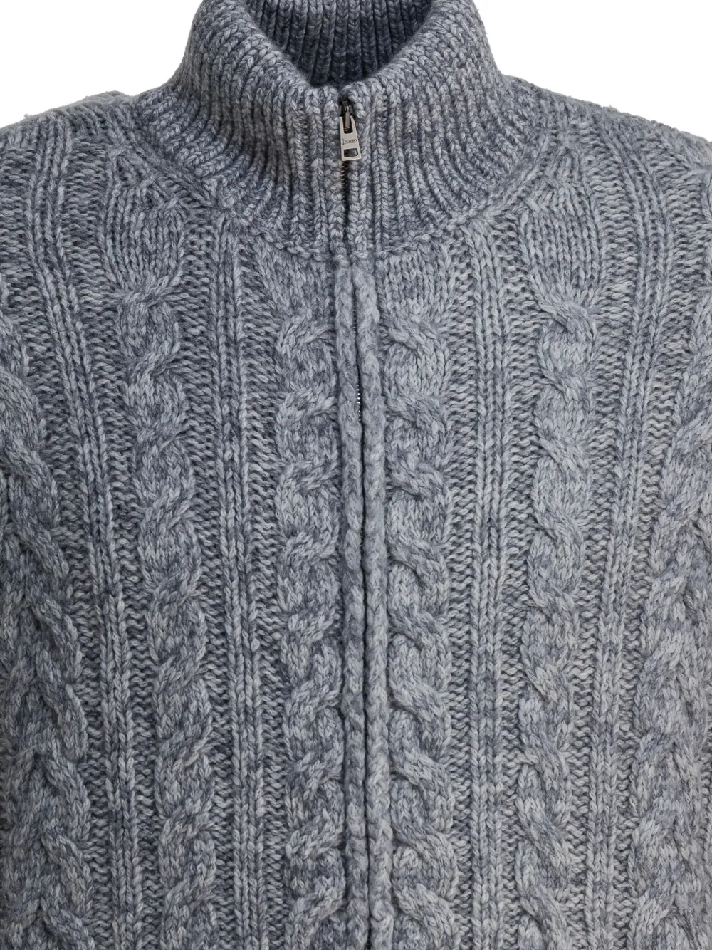 Herno Grey Single-breasted Wool Coat In Gray