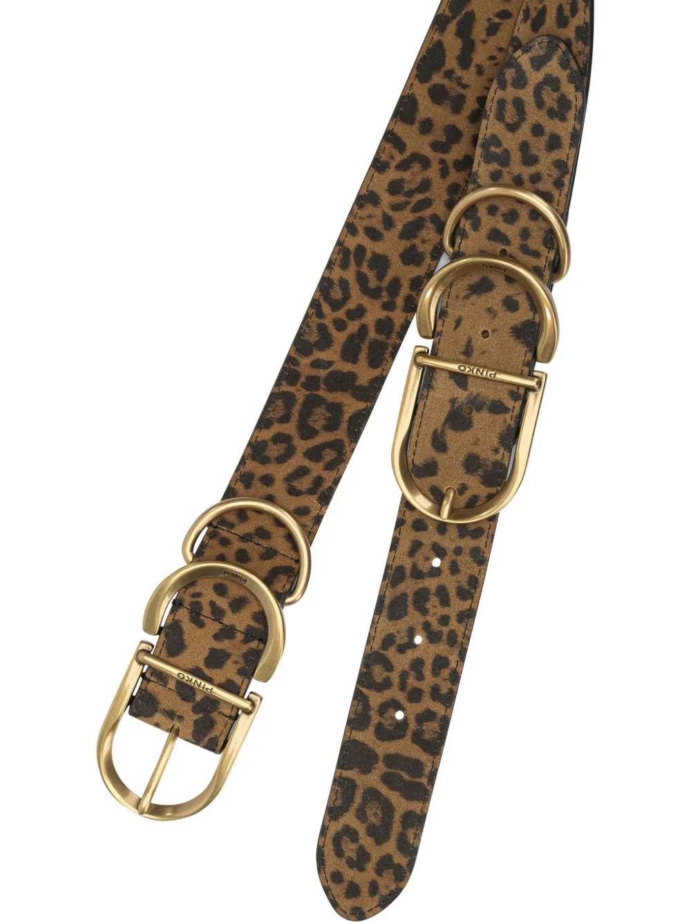 PINKO leopard buckle belt - Bruin