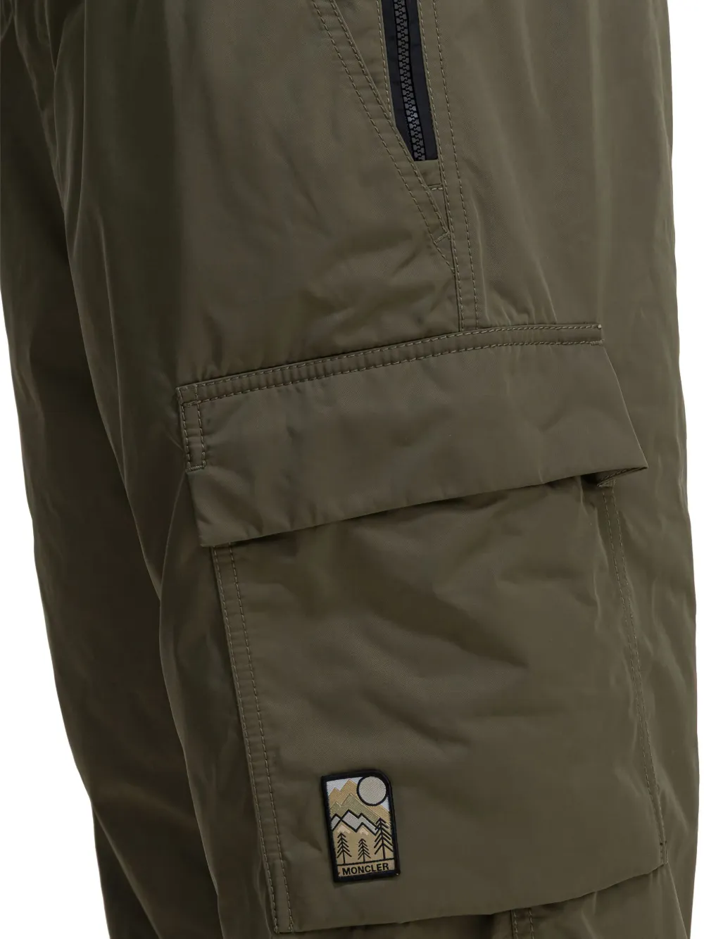 Moncler Utility Trousers Featuring Multiple Pockets In Green