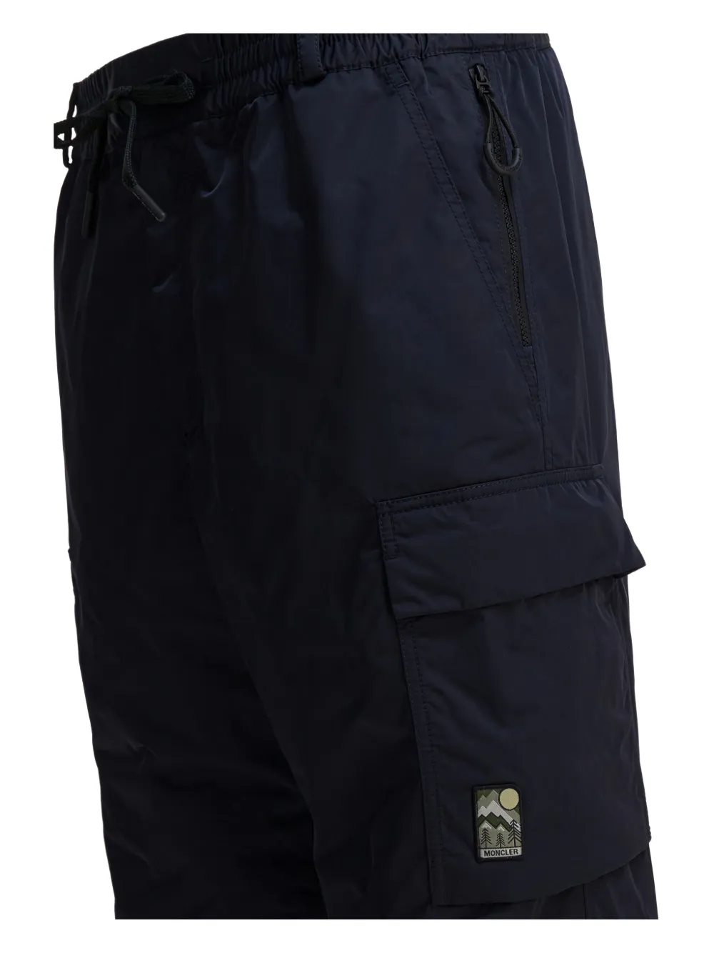 Moncler Utility Trousers With Elastic Features And Pockets In Blue