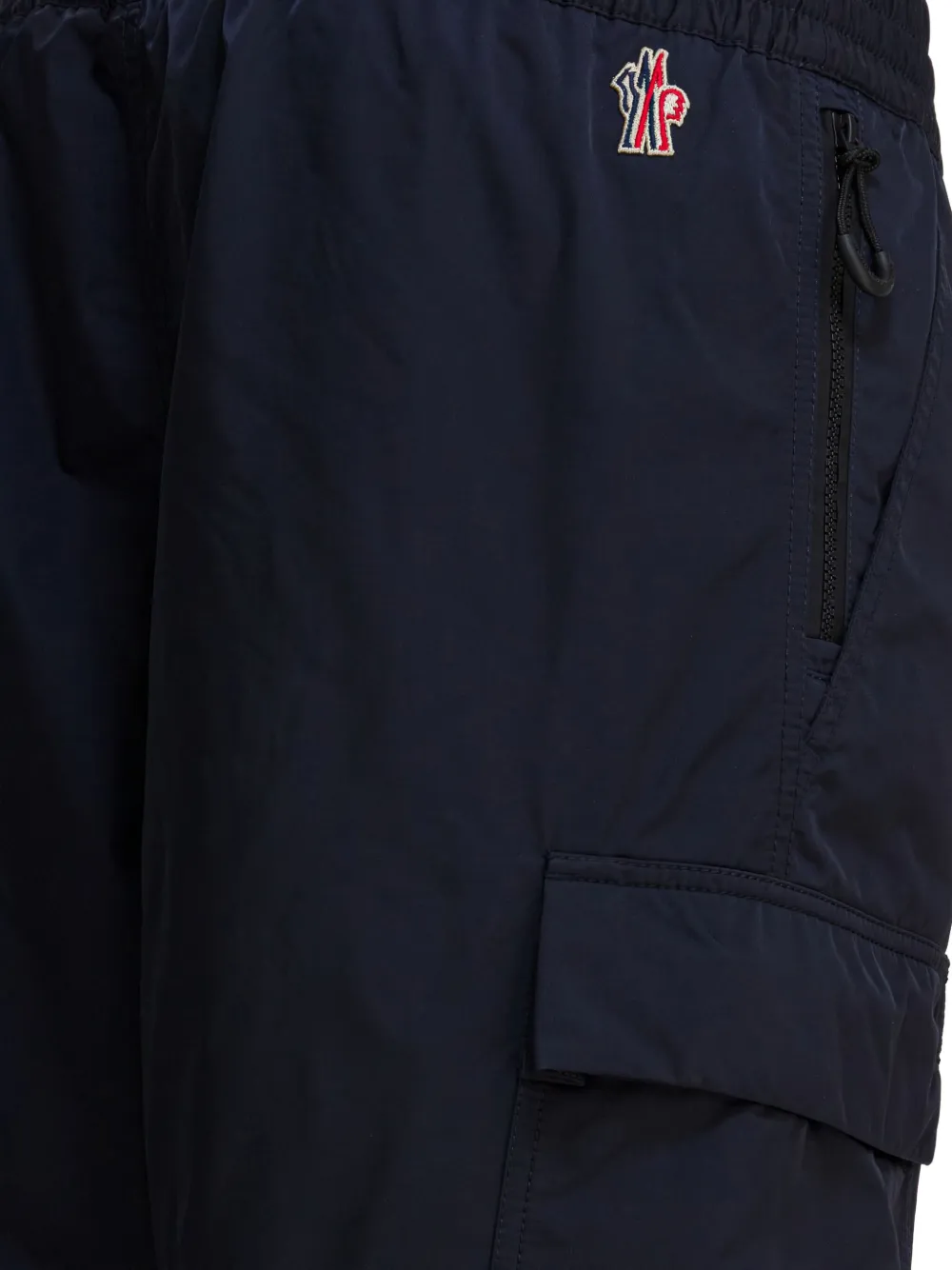Moncler Utility Trousers With Elastic Features And Pockets In Blue