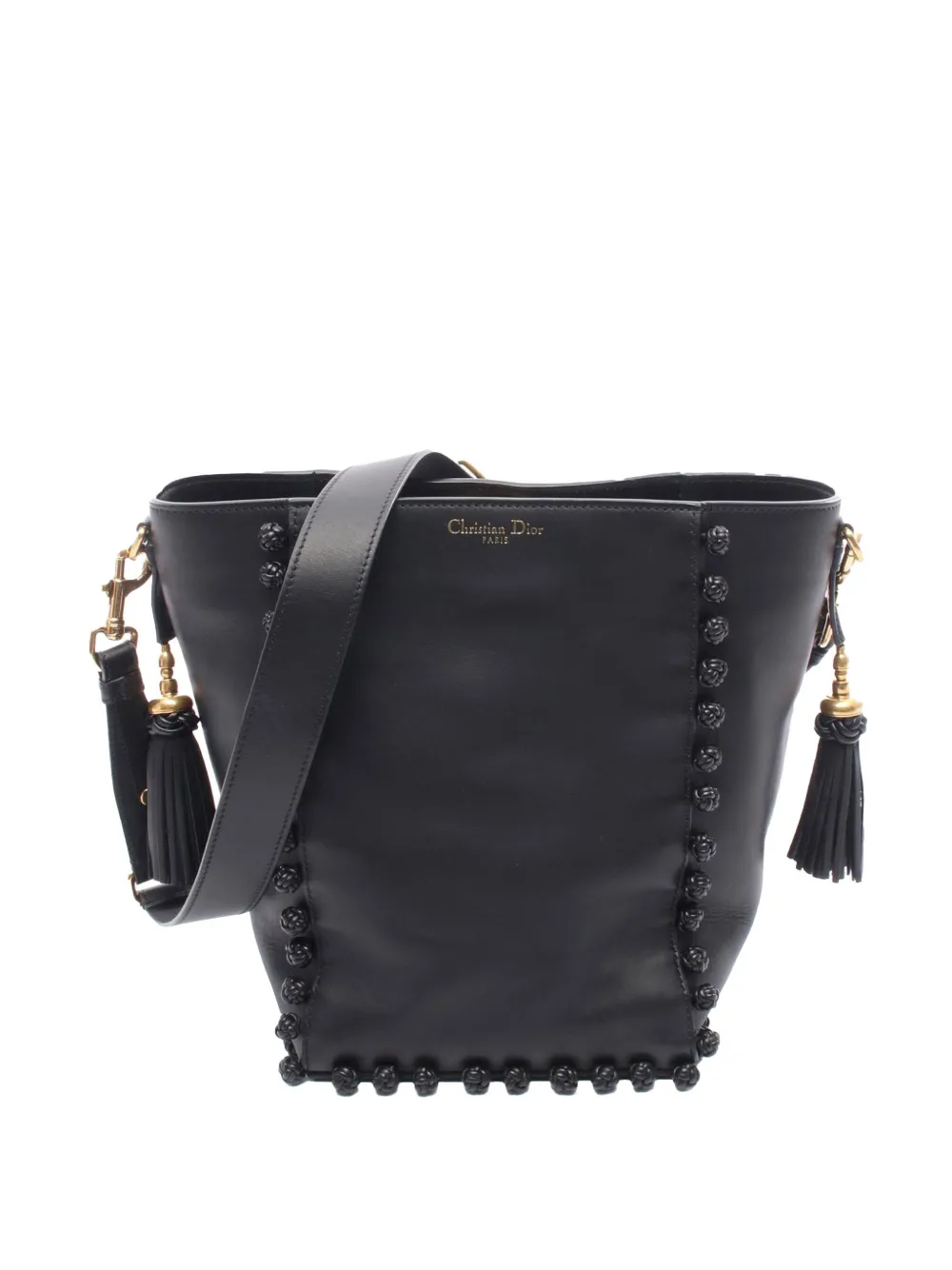 Christian Dior Pre-Owned 2000-2024 レザー タッセル バケットバッグ - ブラック Christian Dior Pre-Owned 2000-2024 レザー タッセル バケットバッグ - ブラック