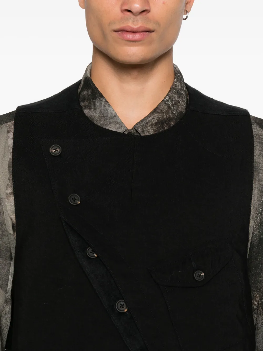 Ziggy Chen Asymmetrisch gilet Zwart