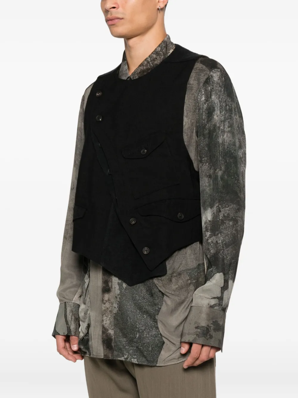 Ziggy Chen Asymmetrisch gilet Zwart