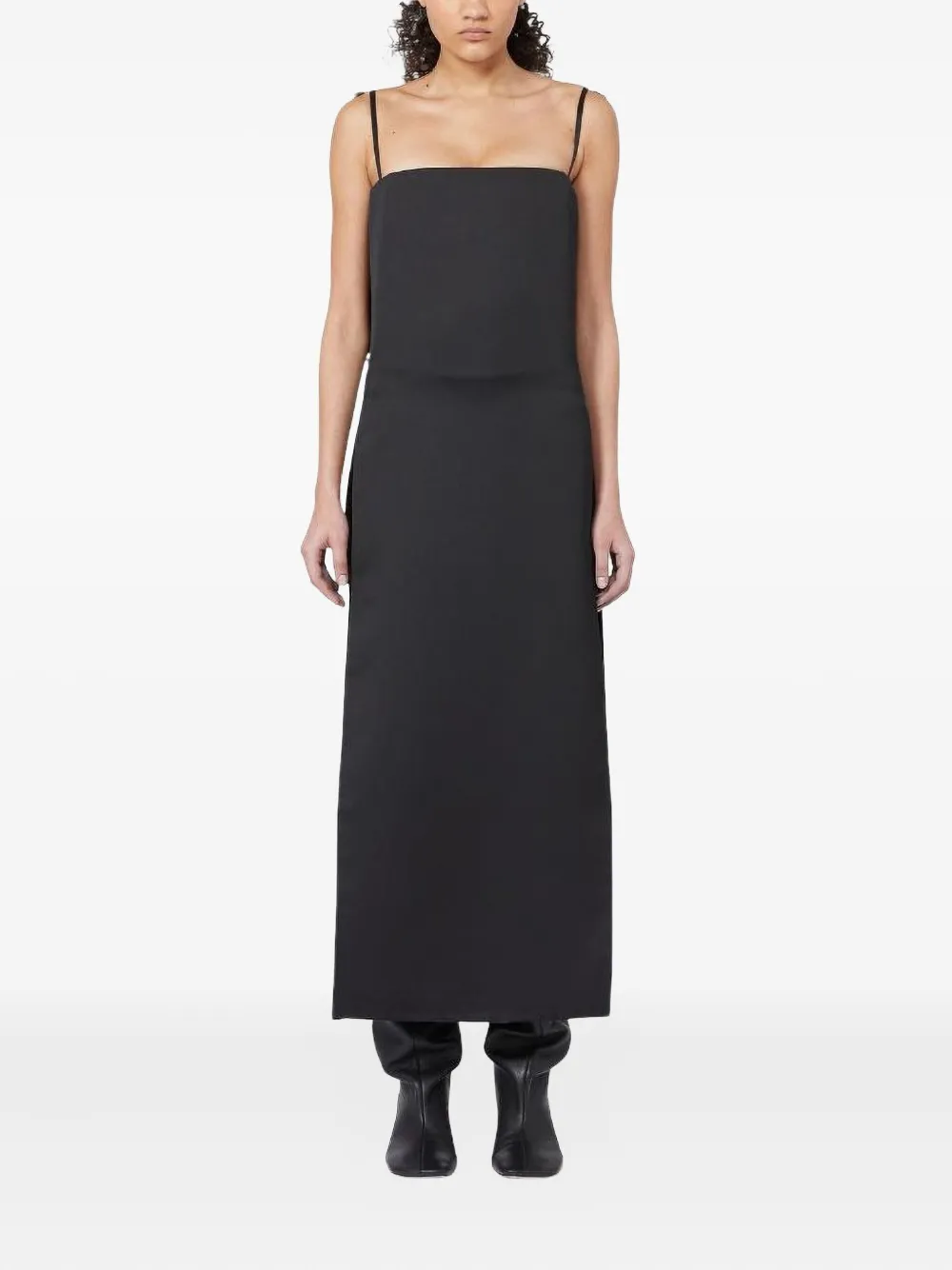 Max Mara square-neck maxi dress - Zwart
