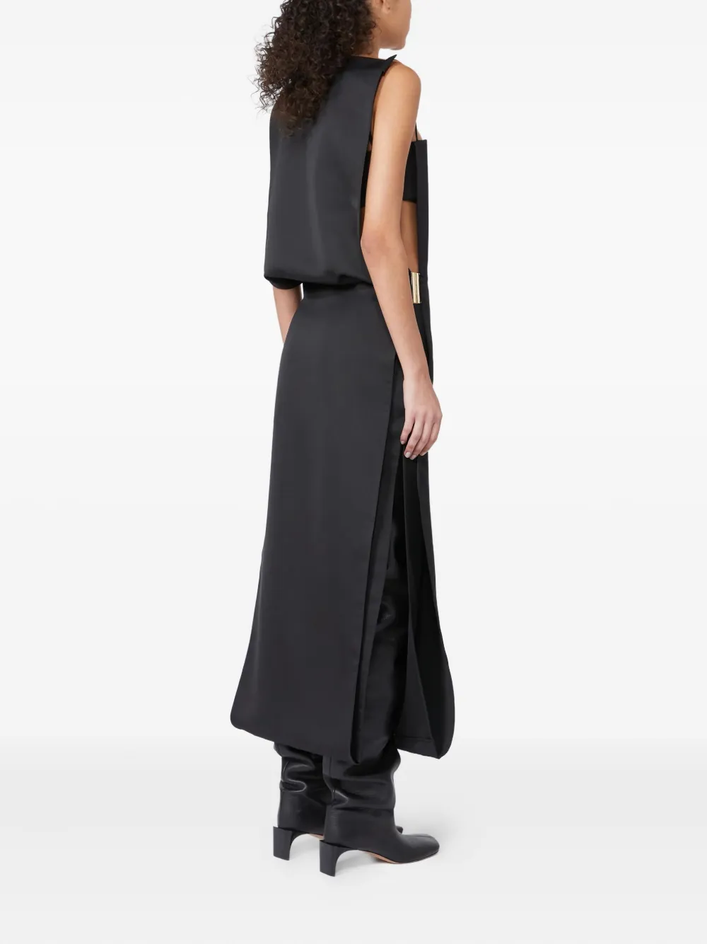 Max Mara Maxi-jurk met vierkante hals Zwart