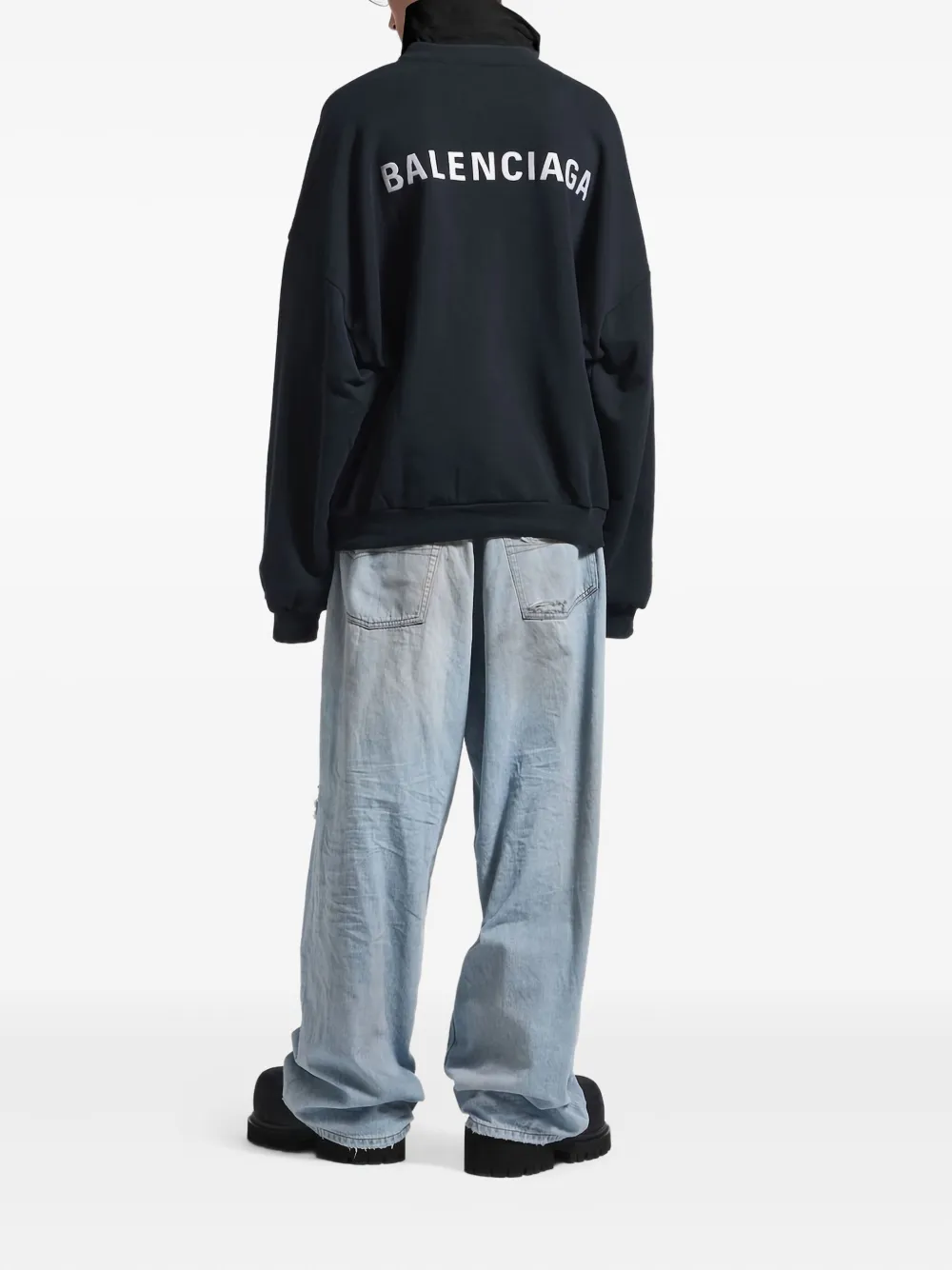 Balenciaga shirt-collar sweatshirt - Zwart