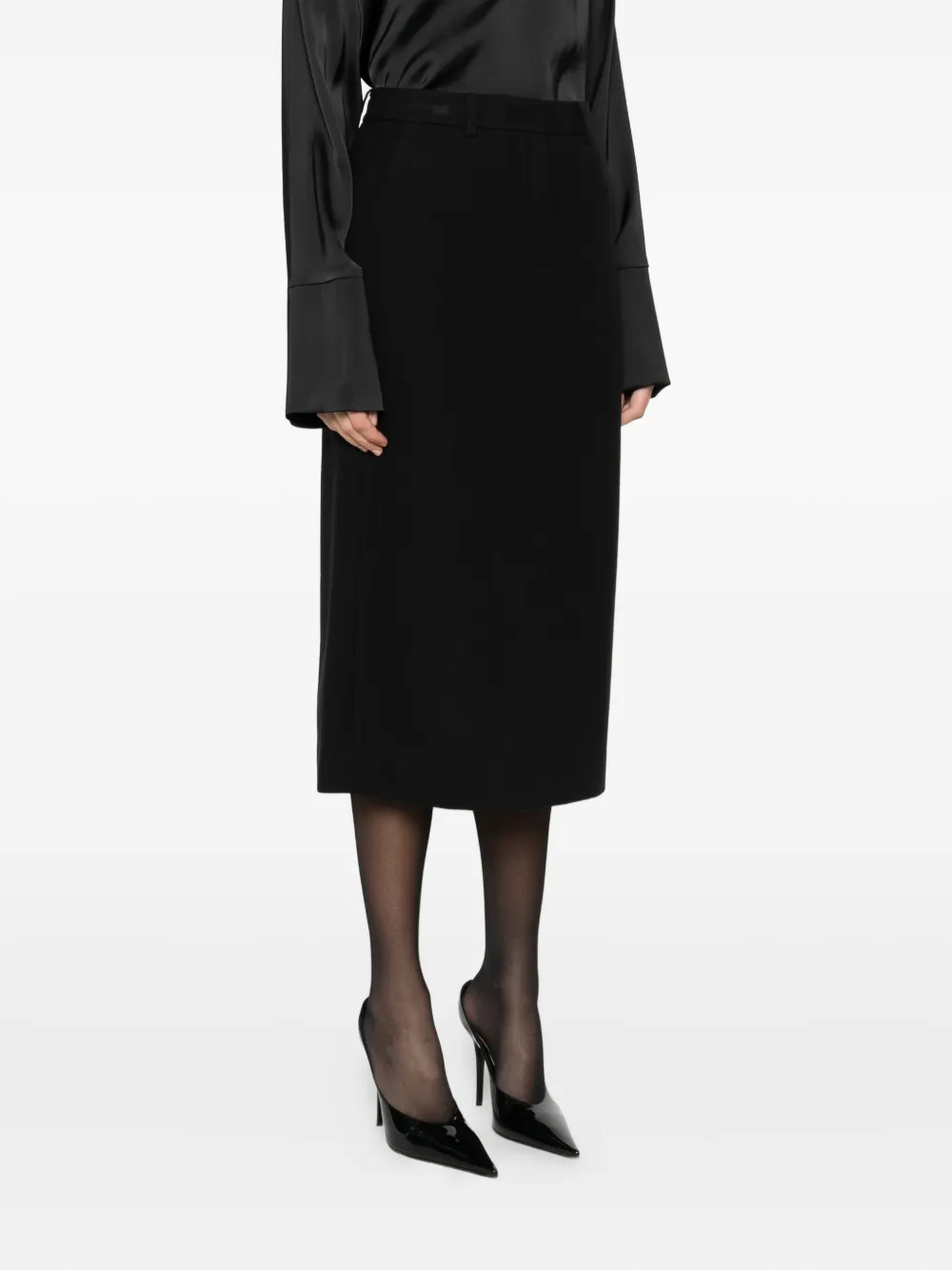 Dunst Rear-slit Pencil Skirt In Black