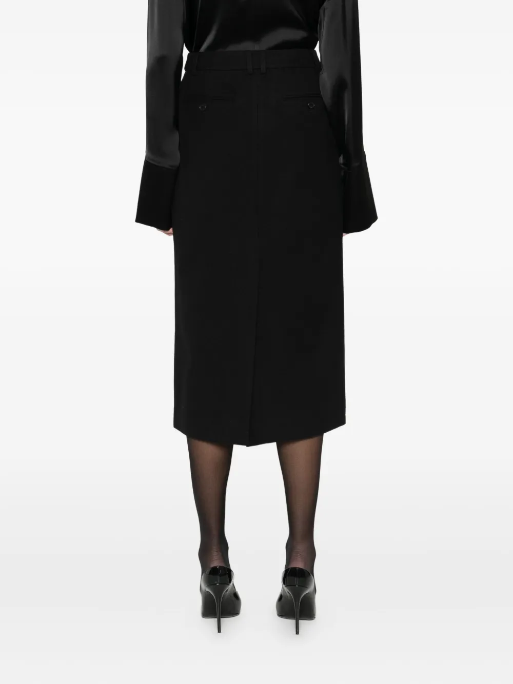 Dunst Rear-slit Pencil Skirt In Black
