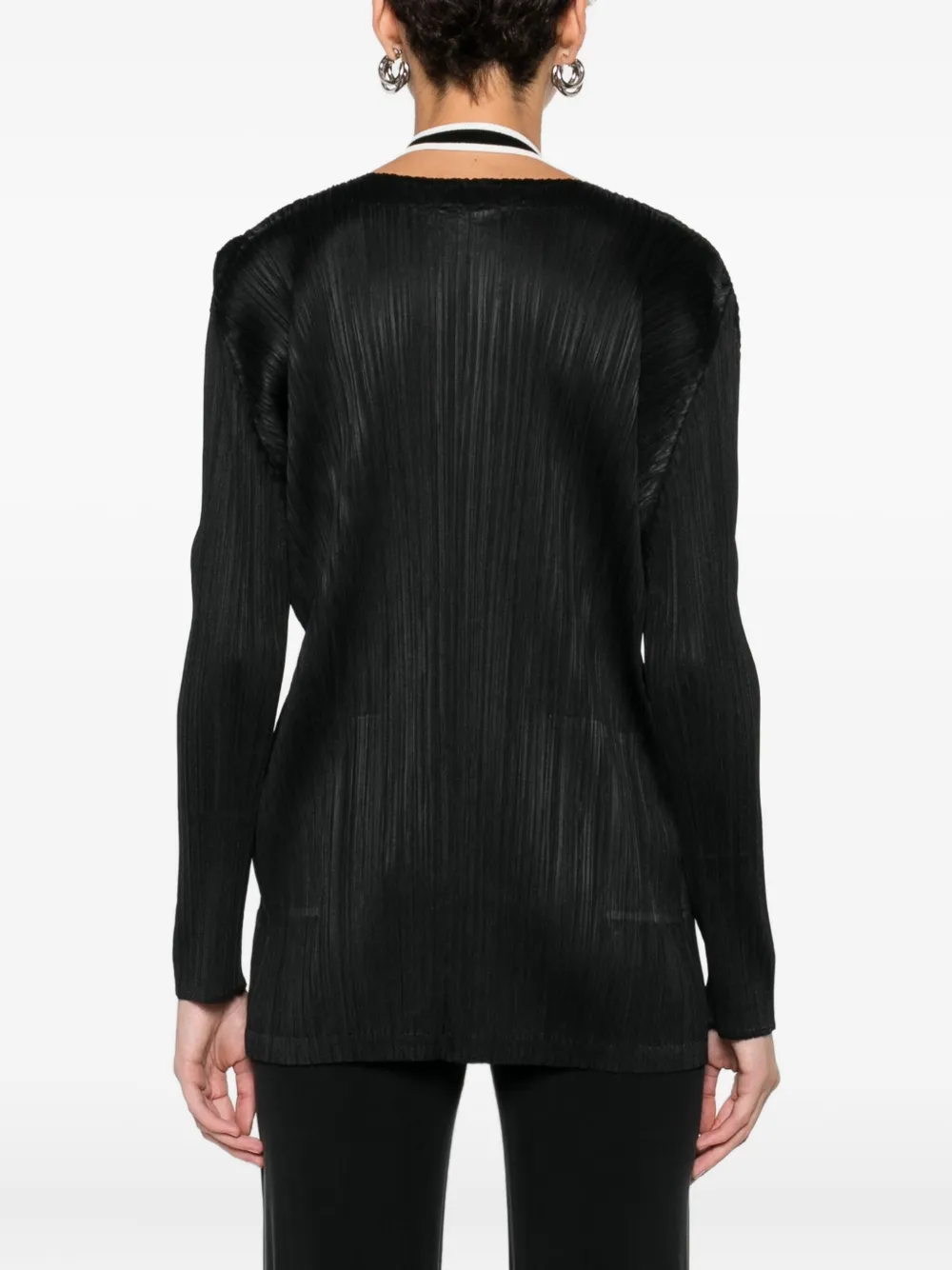 Issey Miyake Zip-up Cardigan In Black