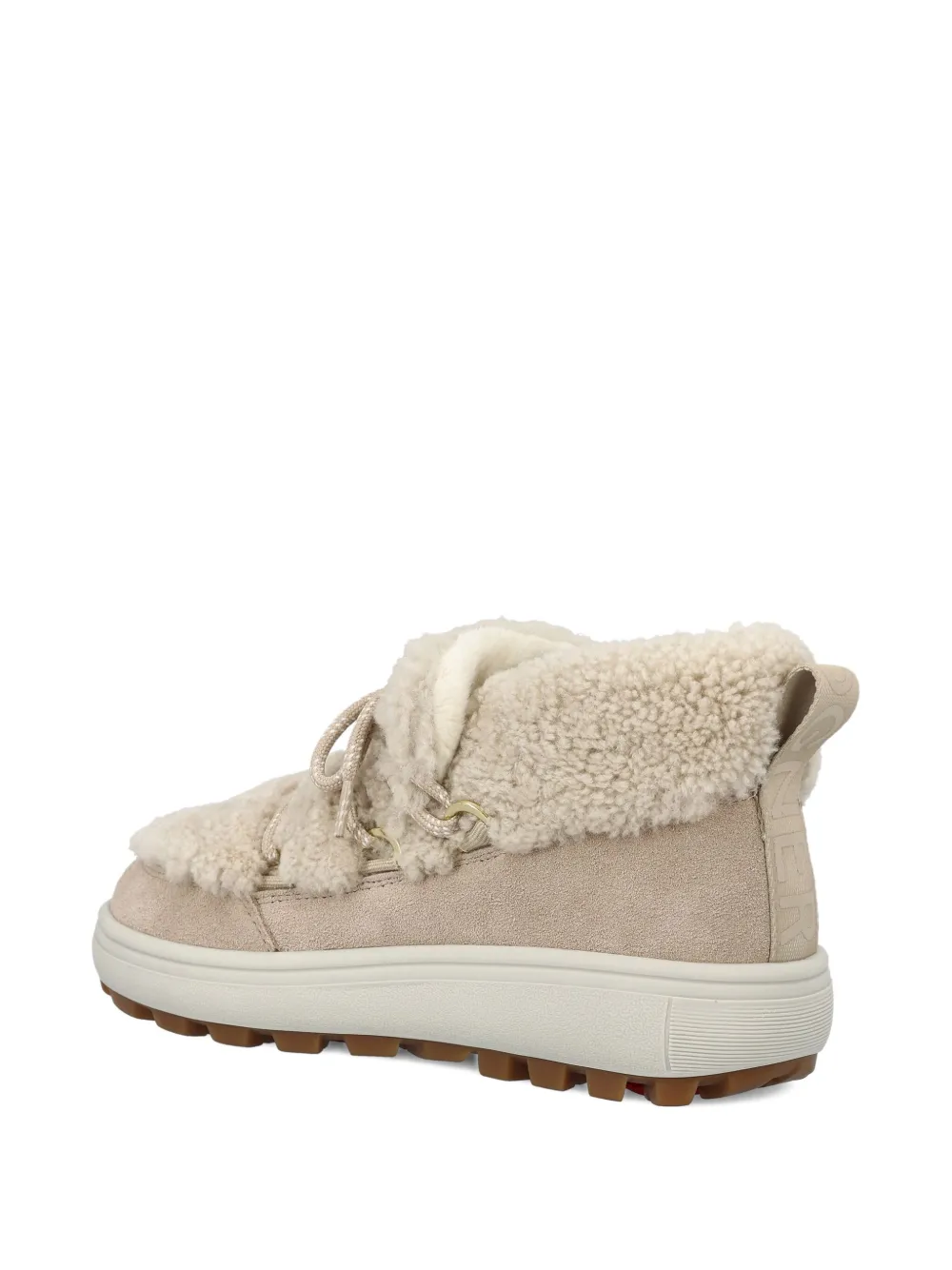 Bogner Shearling Lace-up Boots In Neutral