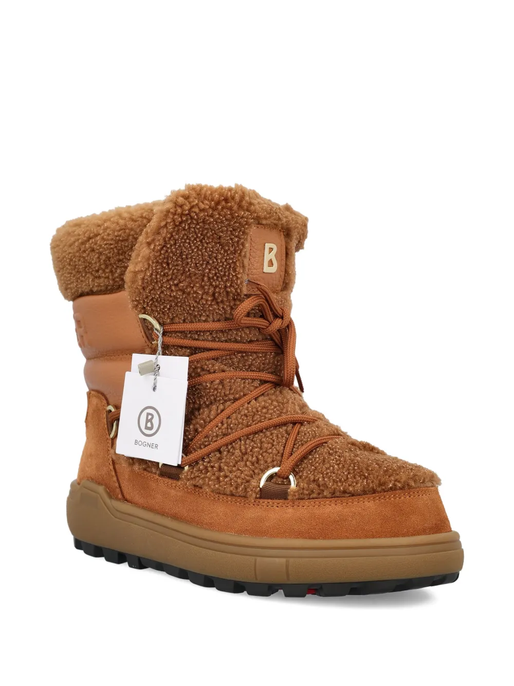 Bogner Shearling Leather Ankle Boots In Brown