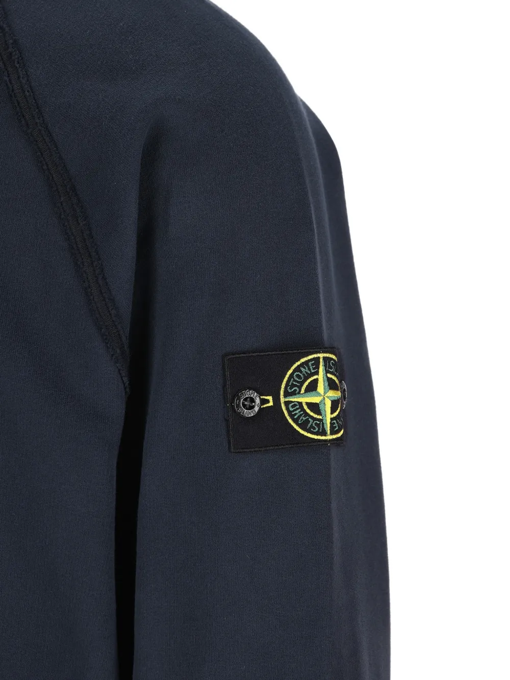Stone Island Crew Neck Sweatshirt In Organic Brushed Cotton In Blue