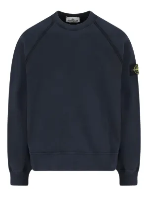 Stone  ネイビークルーネックスウェットシャツ Stone Island ロゴ クルーネック スウェットシャツ | ブルー | FARFETCH JP