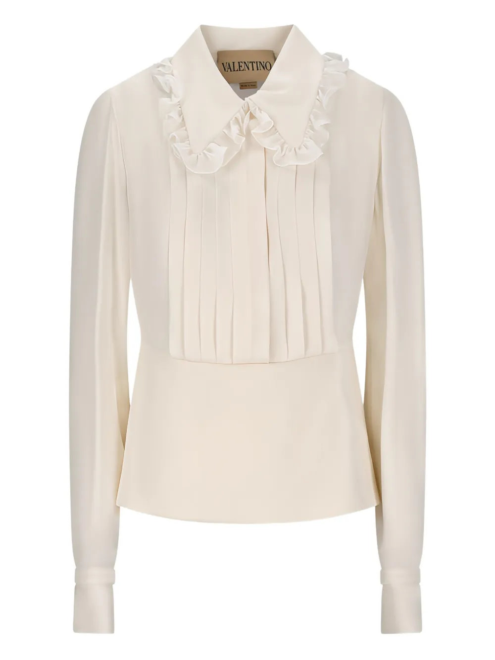 Valentino Garavani ruffled pleated top – Neutrals