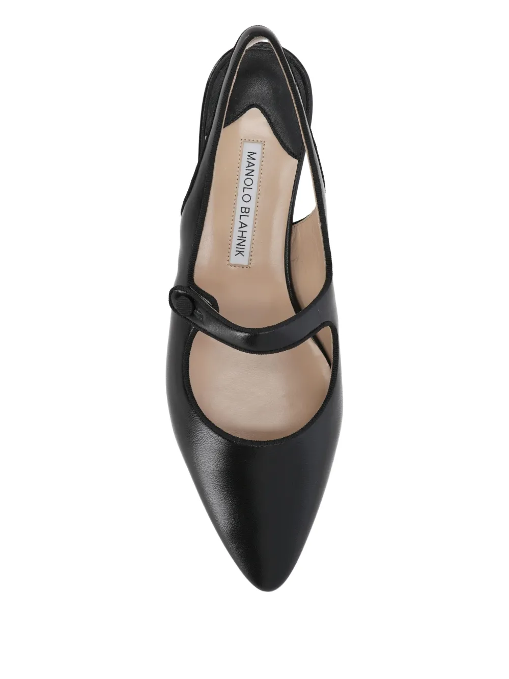 Manolo Blahnik sling-back flat pumps Zwart