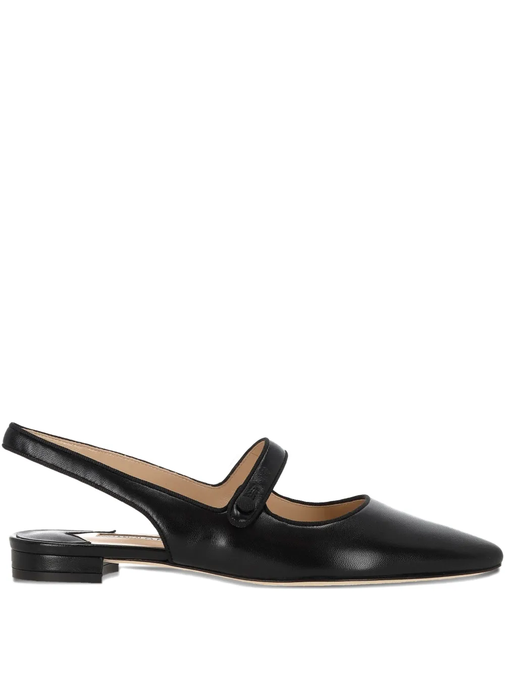 Manolo Blahnik sling-back flat pumps Zwart