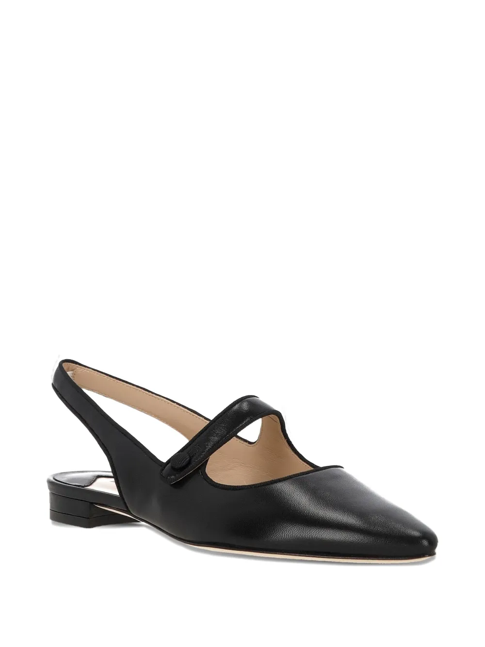 Manolo Blahnik sling-back flat pumps Zwart