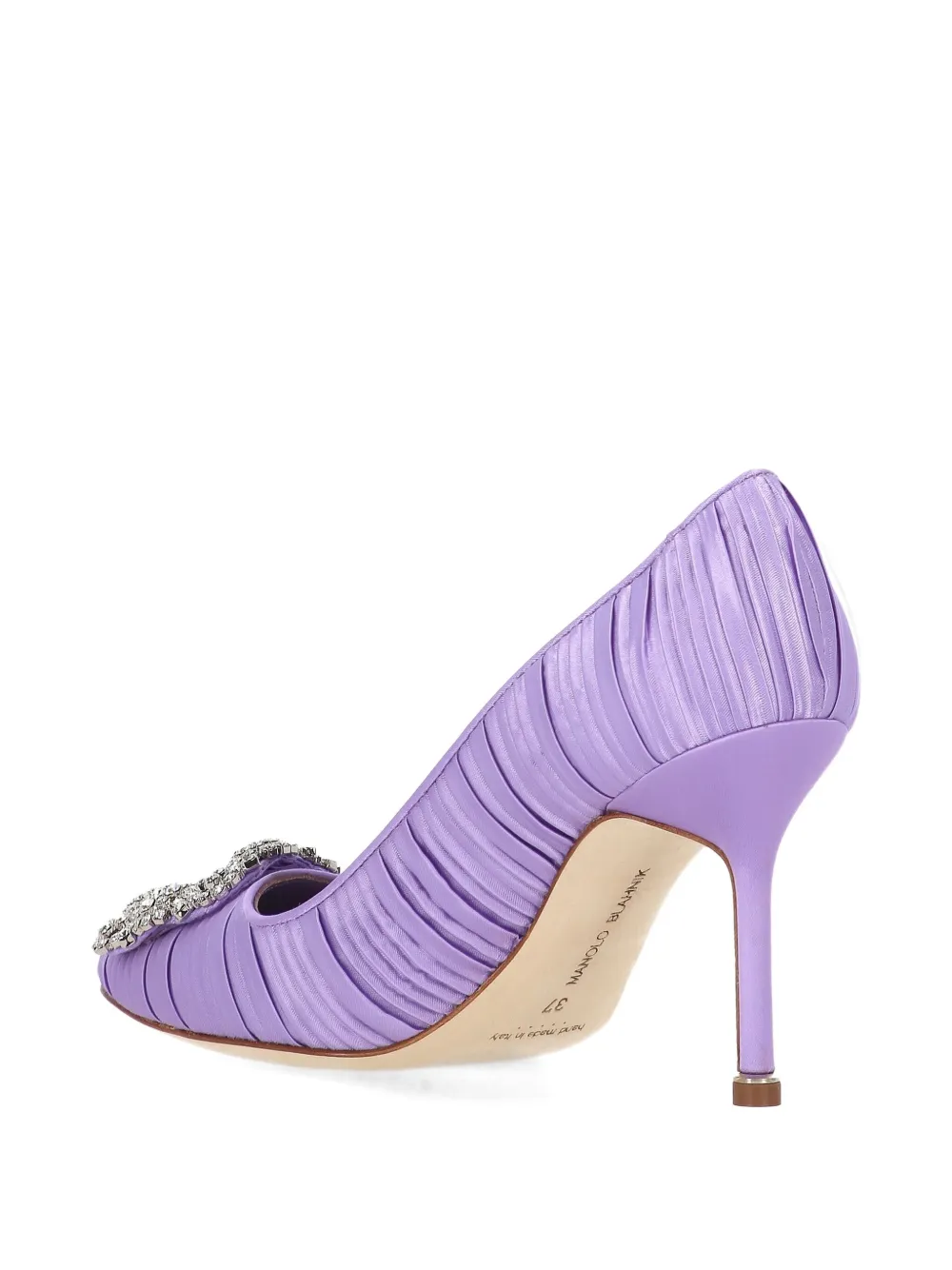 Manolo Blahnik Crystal-embellished Pumps In Purple
