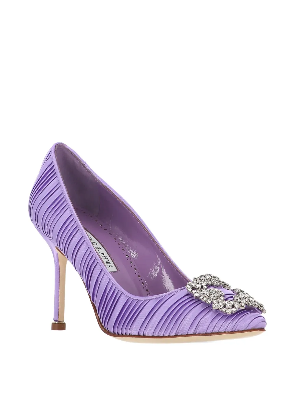 Manolo Blahnik Crystal-embellished Pumps In Purple