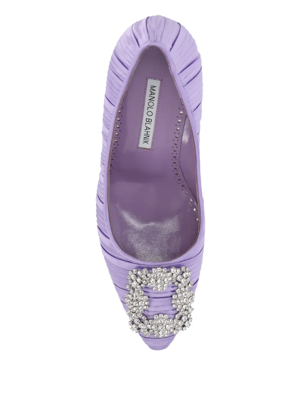 Manolo Blahnik Crystal-embellished Pumps In Purple