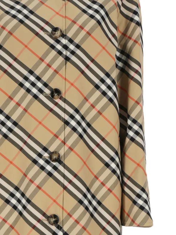 Burberry Karierter Mantel Mit Gürtel Braun FARFETCH AT