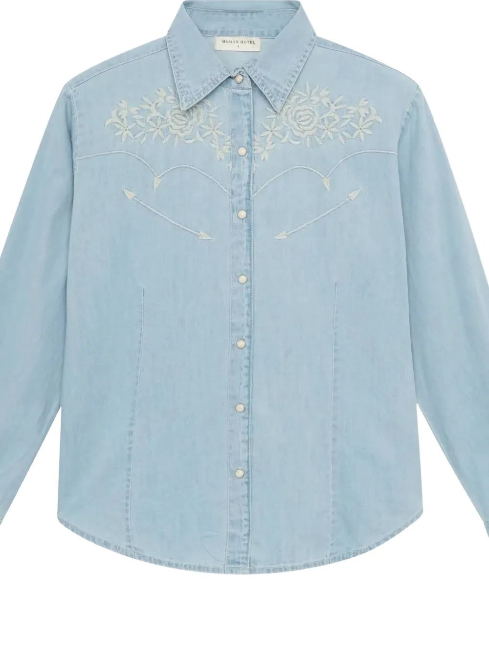 Maison Hotel Embroidered Shirt In Blue