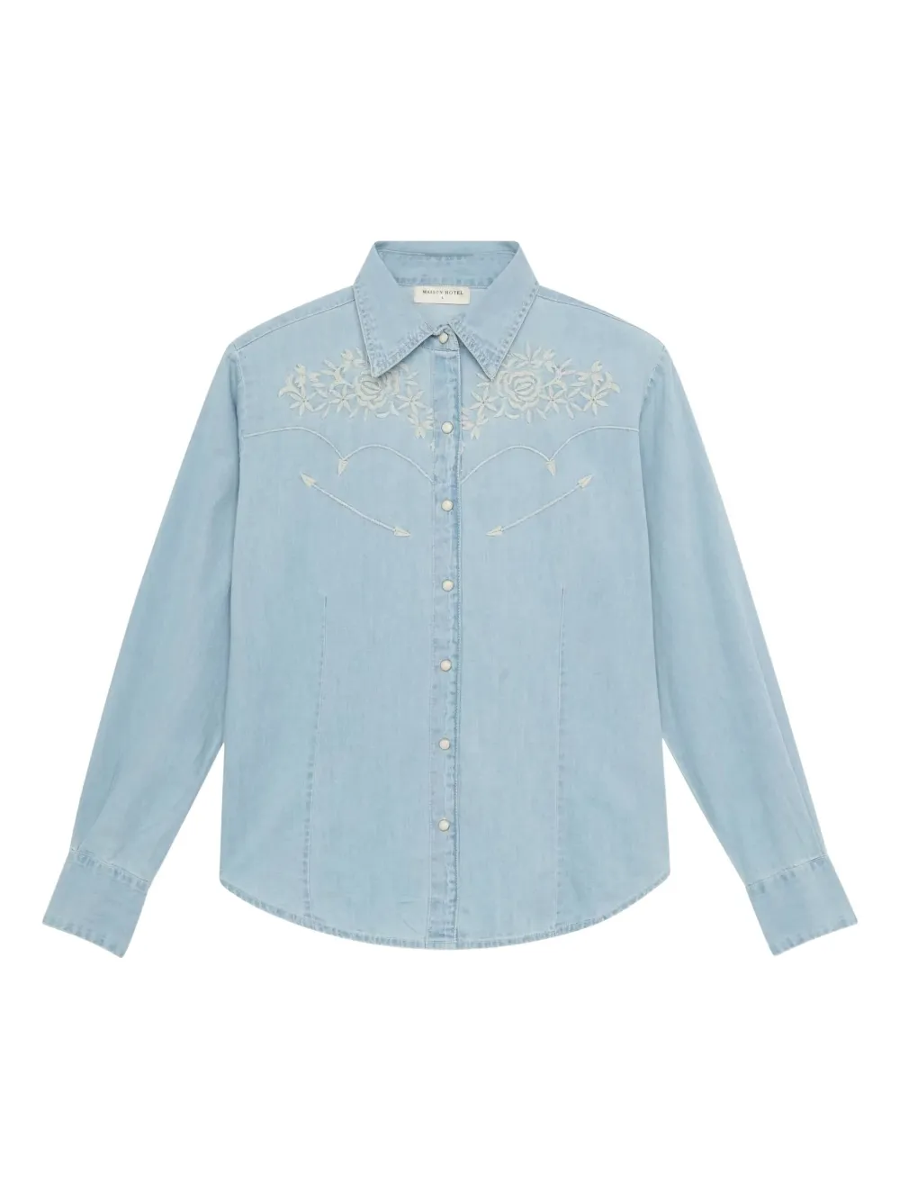 Maison Hotel Embroidered Shirt In Blue