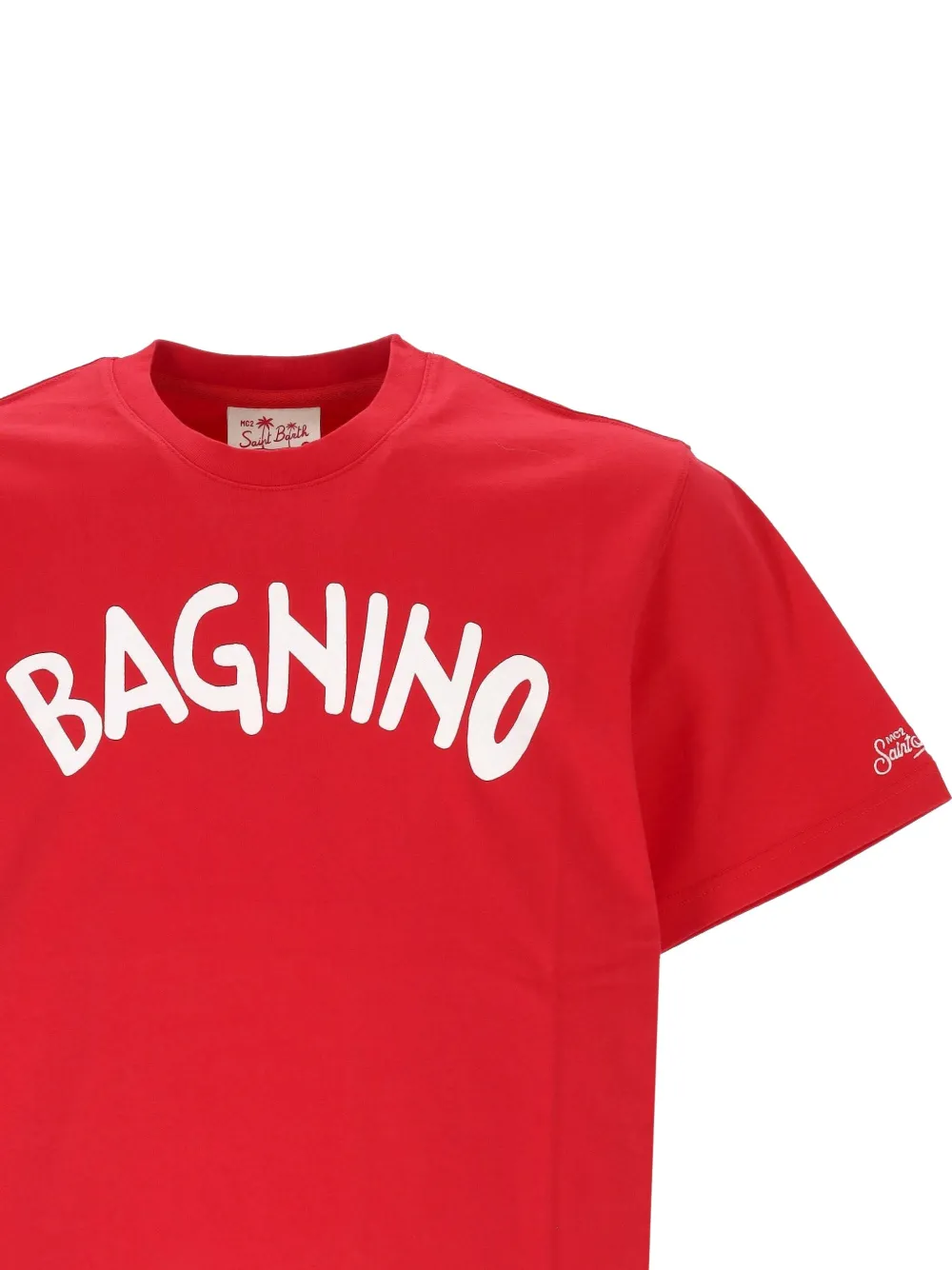 Mc2 Saint Barth Graphic Crewneck T-shirt In Red