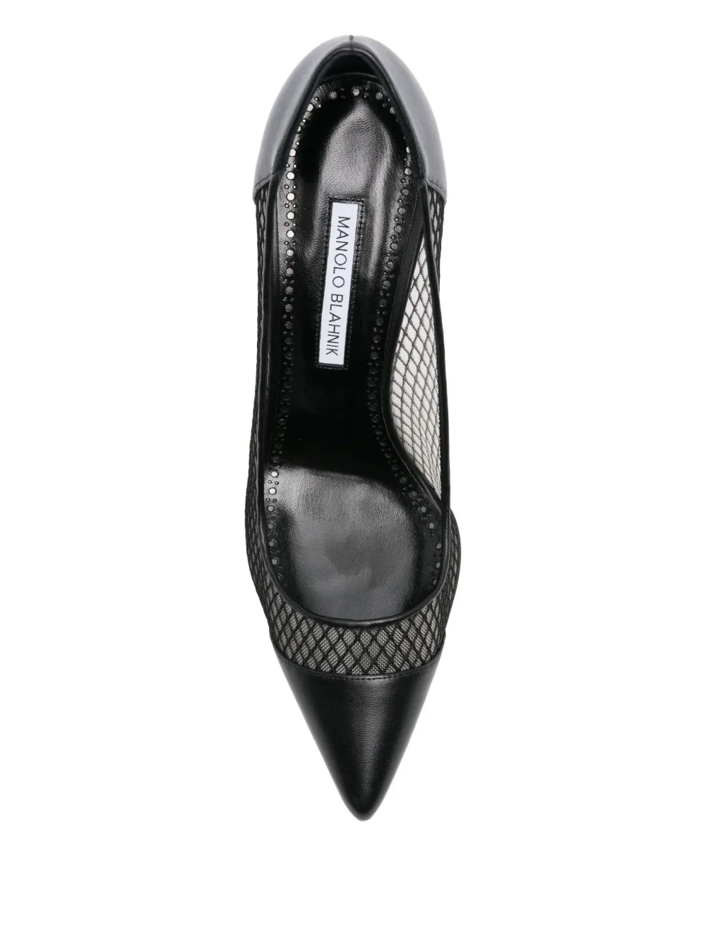 Manolo Blahnik Mesh pumps met puntige neus Zwart