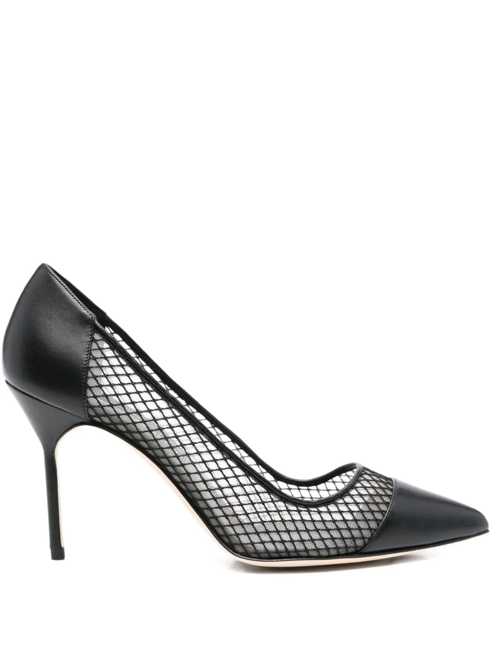 Manolo Blahnik Pointed Mesh Pumps In Black
