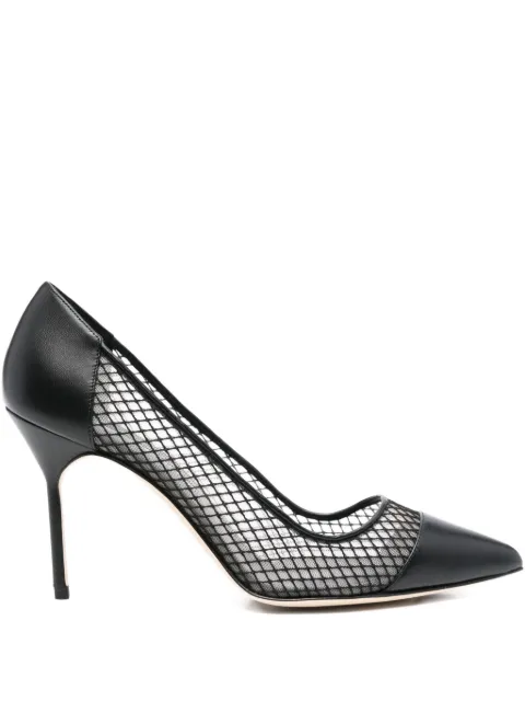 Manolo Blahnik pointed mesh pumps