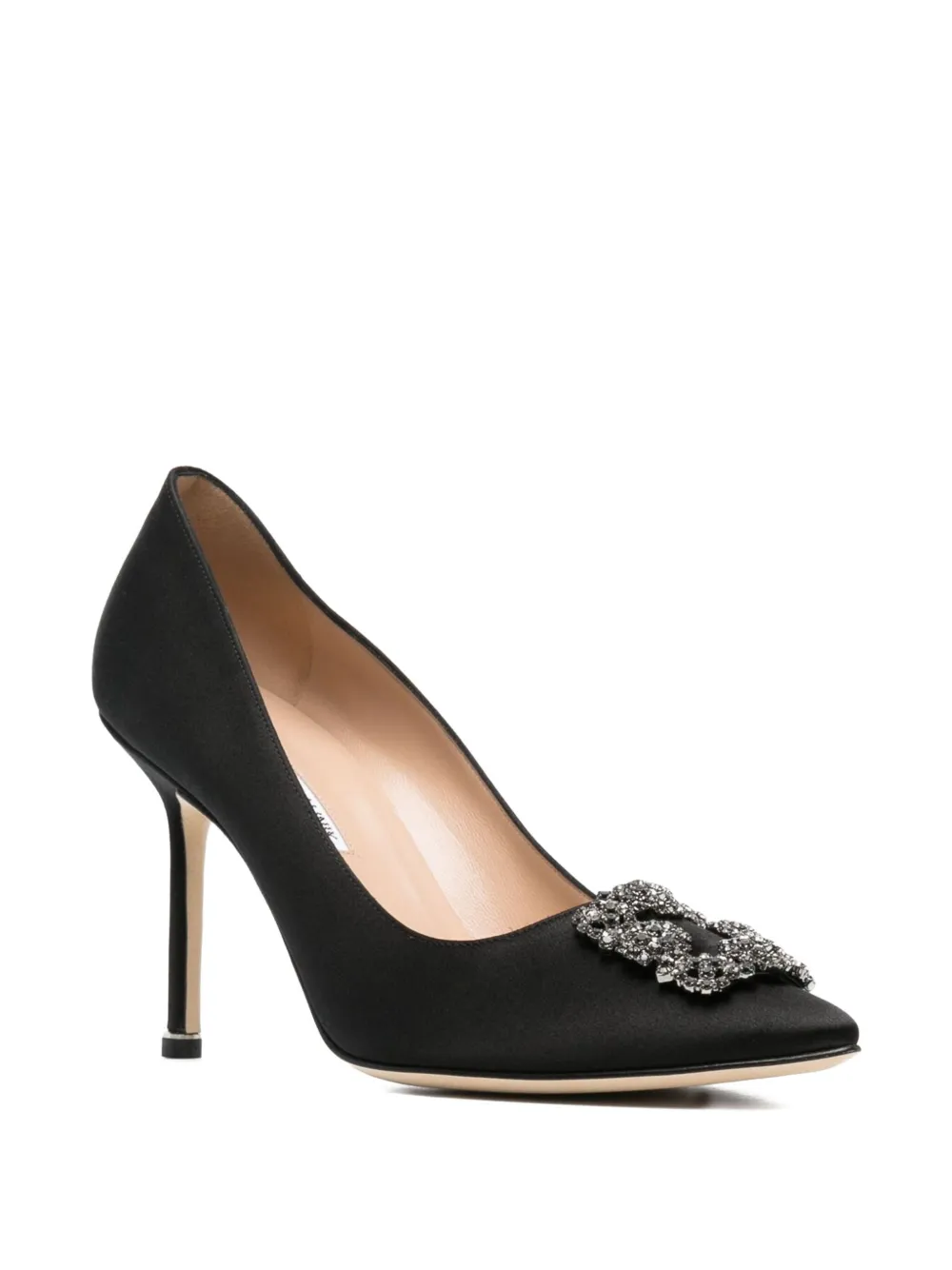 Manolo Blahnik Jewel-embellished Heeled Pumps In Black