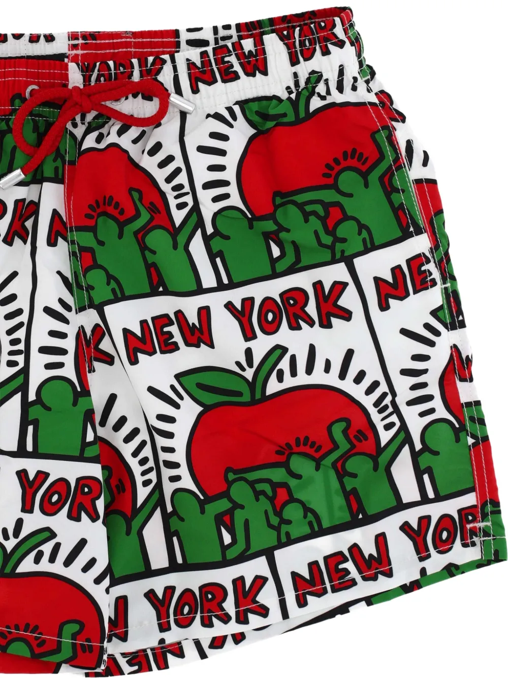 Mc2 Saint Barth Gustavia Placed Print Beachwear In White