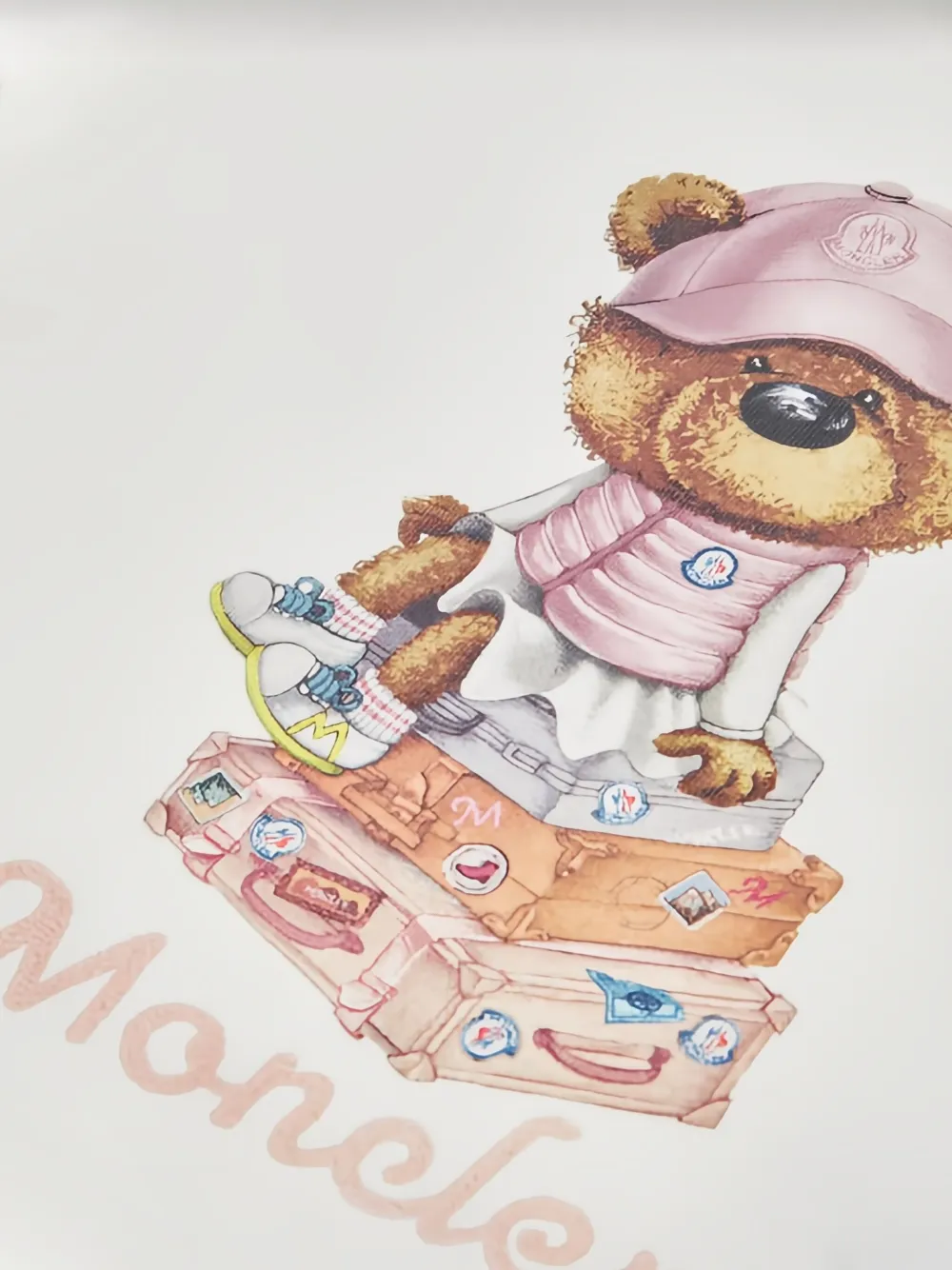 Moncler Enfant T-shirt met grafische print Wit