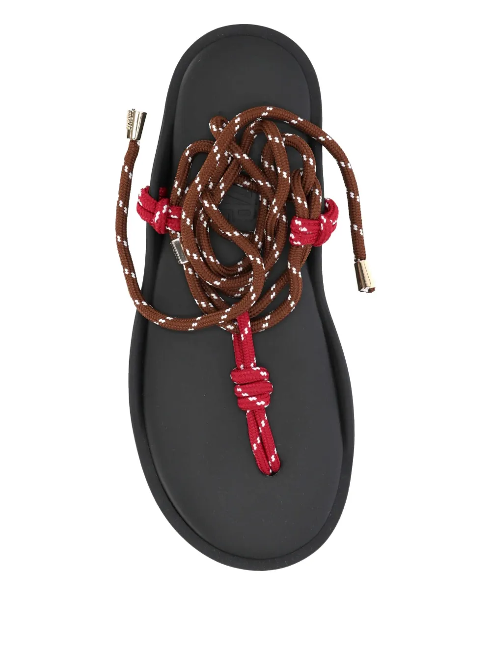 Flowze Rope Flat Sandals In Black