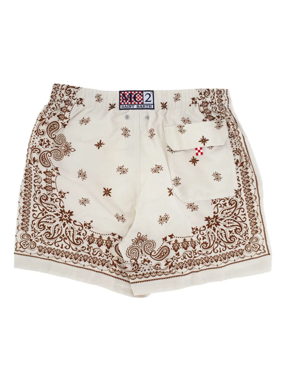 Mc2 Saint Barth Placed-print Drawstring Swim Shorts In Neutral