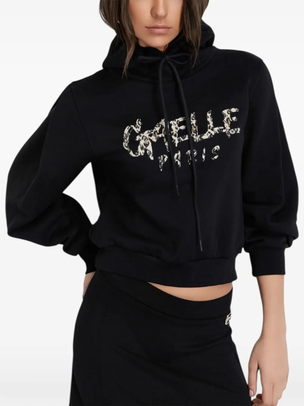 Gaelle balloon sleeve hoodie - Nero
