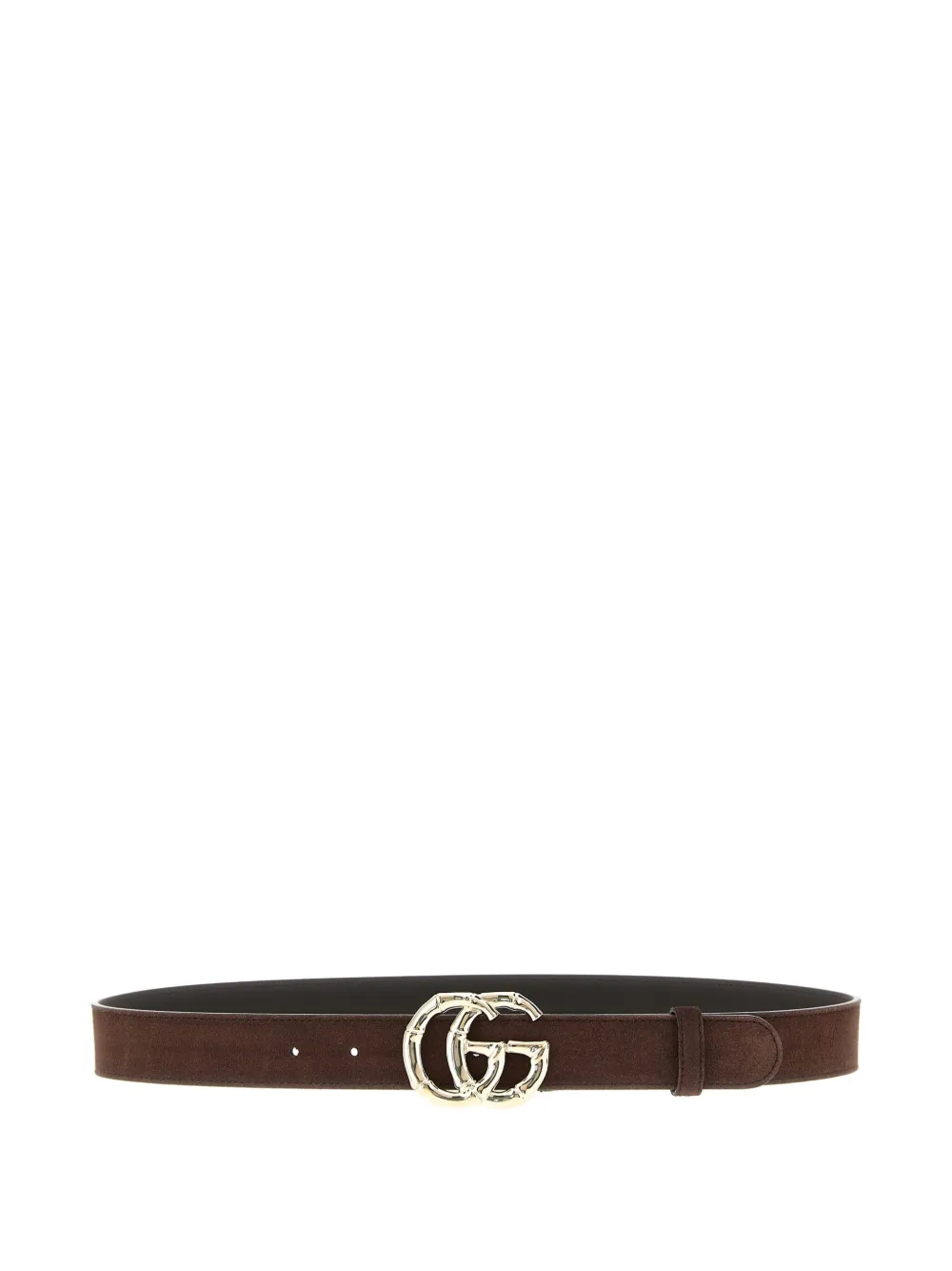 Gucci Gg Marmont Suede Belt In Brown