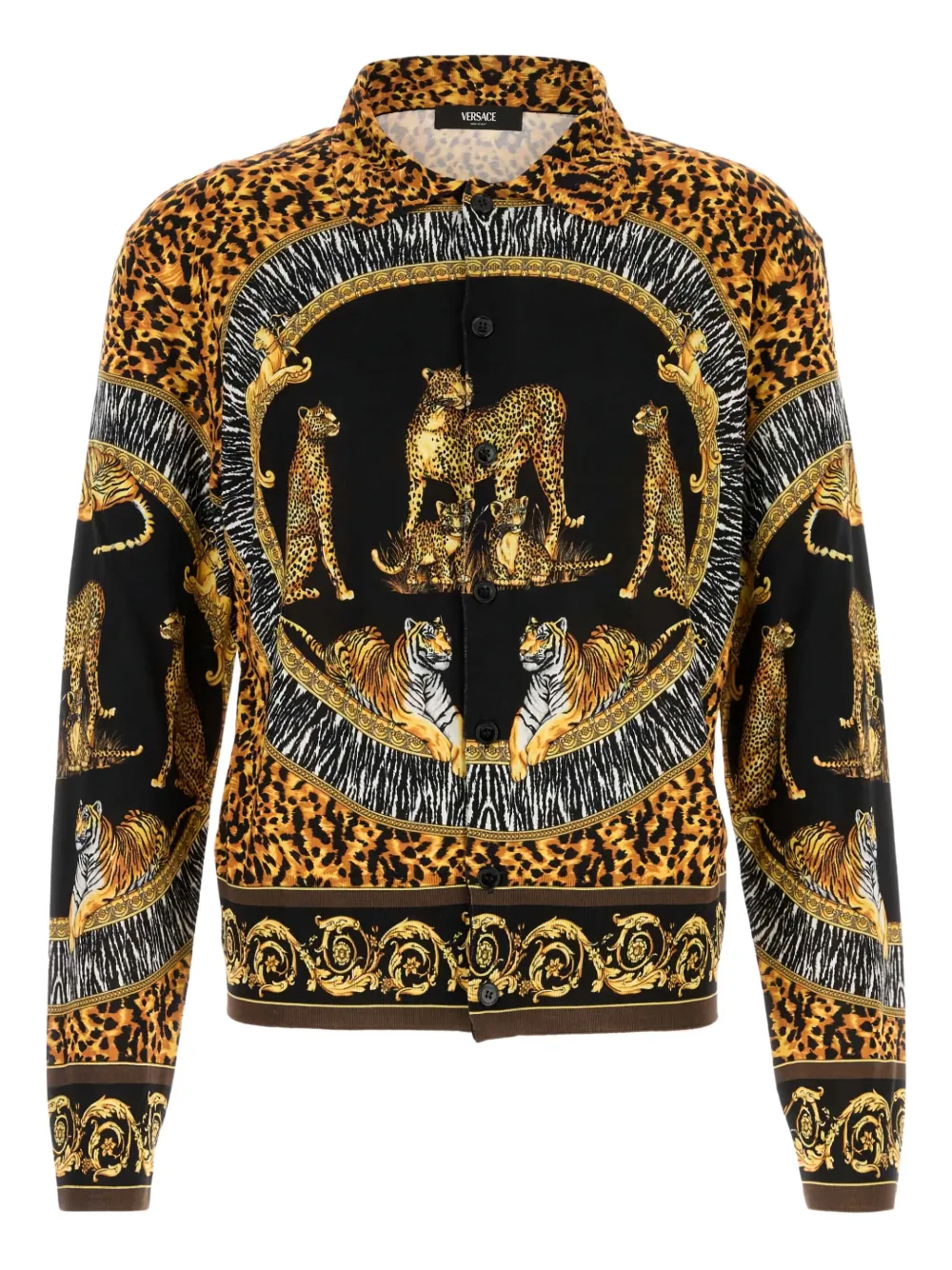 Versace camisa de seda con estampado Wild Cat | gris | Image 1
